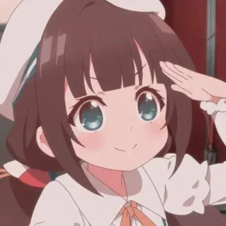 💘 Anime, Ragazza, Carina, Saluto, Cartone animato whatsapp sticker