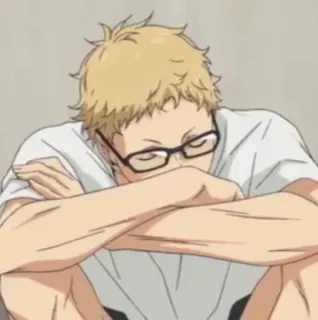 ✨ Tsukishima Kei Haikyuu!! anime, tsukishima, haikyuu, character telegram sticker