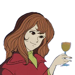 🍾 Frau, Anime, Cartoon, Wein, Trinken, Party telegram sticker