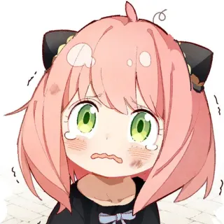 ➖ Anya Forger Spy x Family anime, girl, crying, emotional, fanart, child telegram sticker