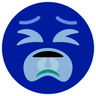 😫 Emoji, Triste, Chorando, Azul telegram sticker