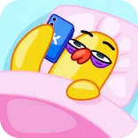 😴 cartoon, character, sleepy, lazy, smartphone telegram sticker