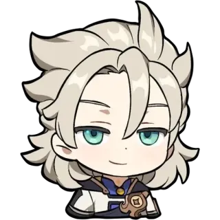 🎭 Albedo Genshin Impact Anime, Chibi, Videospiel, Charakter Sticker whatsapp sticker