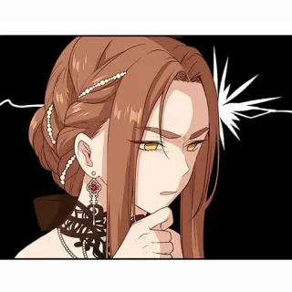 👗 mujer, dibujo animado, anime, personaje, retrato, cara, enojado telegram sticker