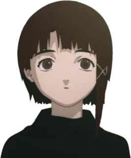 😯 Lain Iwakura Serial Experiments Lain Anime, Ragazza, Lain, Cyberpunk, Realtà virtuale, Digitale telegram sticker