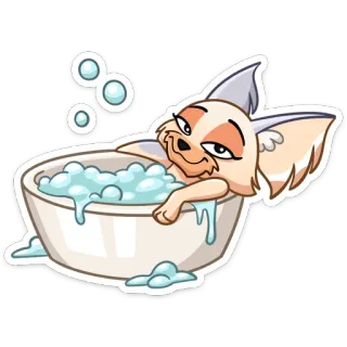 🛀 dibujos animados, animal, perro, baño, burbujas, relajante, lindo telegram sticker