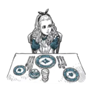 🍽 Alice Alice in Wonderland アリス, 不思議の国のアリス, テーブルコーディネート, ティーパーティー, アニメ, 児童文学 telegram sticker