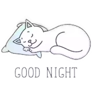 😊 GOOD NIGHT cat, sleep, pillow, night, good night telegram sticker