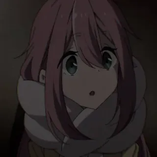 🐝 Rin Shima Yuru Camp Anime, Mädchen, Schal, Süß, Manga, Charakter, Winter telegram sticker