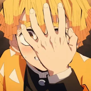 ⚡️ Zenitsu Agatsuma Demon Slayer Zenitsu, Demon Slayer, anime, mangá, assustado, personagem, engraçado telegram sticker