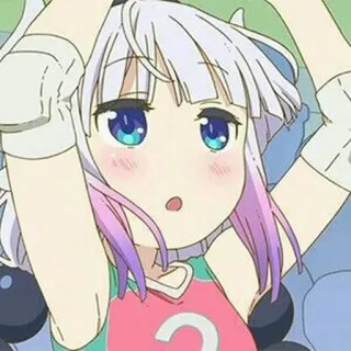 😶 Kanna Kamui Miss Kobayashi's Dragon Maid anime, kanna kamui, miss kobayashi's dragon maid, cute, kawaii, anime girl, dragon whatsapp sticker