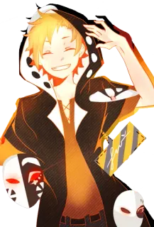 😊 anime, character, hoodie, masks, art telegram sticker