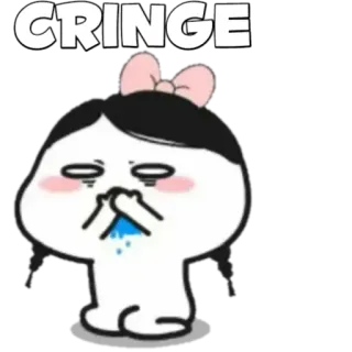 🍡 CRINGE cringe, fille, dessin animé, réaction telegram sticker