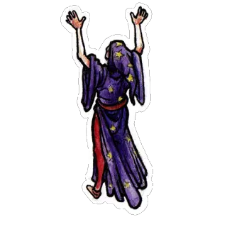 🛐 mago, magia, estrellas, túnica, fantasía, hechicero telegram sticker
