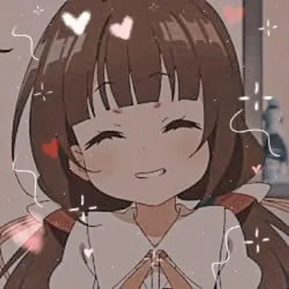 💗 Anime, Chica, Linda, Kawaii, Corazones, Dibujos animados telegram sticker