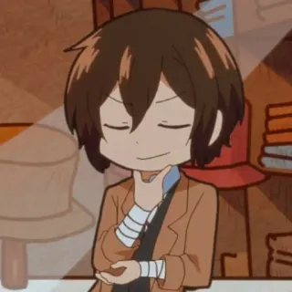 ☠️ Osamu Dazai Bungou Stray Dogs Anime, Manga, Cartoon, Charakter, Chibi telegram sticker