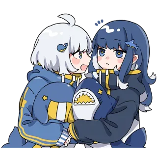 🙃 アニメ, サメ, 可愛い, カワイイ, アニメーション, 漫画, 友達, サメのぬいぐるみ telegram sticker
