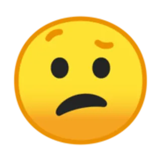 😕 emoji, sad, unhappy, upset, face, yellow telegram sticker