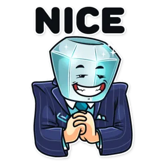 😁 NICE diamante, traje, bonito, dibujo animado, éxito, brillante, reluciente whatsapp sticker