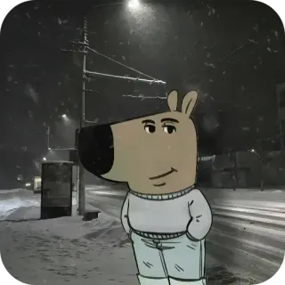 😎 zima, śnieg, kreskówka, postać, zwierzę telegram sticker