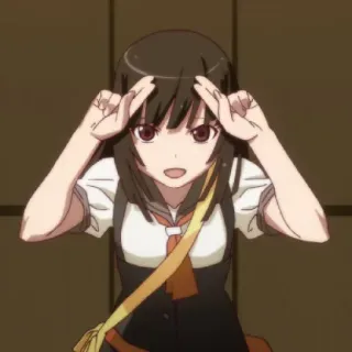 🧿 Kanbaru Suruga Monogatari Anime, Mädchen, Frieden, Süß, Fanart telegram sticker
