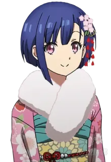 👘 Anime, Garota, Kimono, Flores, Bonito, Tradicional, Japonês telegram sticker