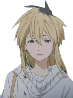 🙁 Yuzuru Nishimiya A Silent Voice Anime, Garota, Cabelo loiro, Triste, Bonito telegram sticker