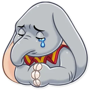 😥 Dumbo Elefant, traurig, weinend, Disney, Cartoon whatsapp sticker