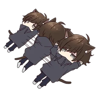 😊 Аниме, Нэко-мальчик, Чиби, Кошачьи ушки, Милый telegram sticker