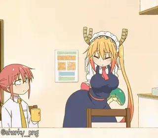 🥰 Tohru and Kobayashi Miss Kobayashi's Dragon Maid telegram sticker