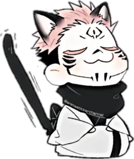 😌 animestickerchannel sticker, anime, cartoon, katze, süß telegram sticker