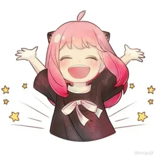 🌟 Anya Forger Spy × Family Anya, Anime, Spy Family, Personaje, linda, chica, Fanart telegram sticker