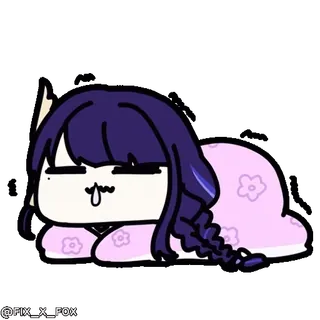 🥲 Raiden Shogun Genshin Impact @fox_fox_fox whatsapp sticker