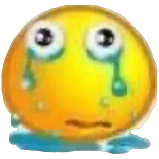 🫥 crying, sad, emoji, tears, yellow, expression, emotion telegram sticker