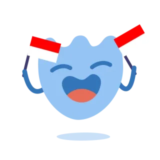 🇮🇩 bendera, kartun, maskot, senang, perayaan telegram sticker