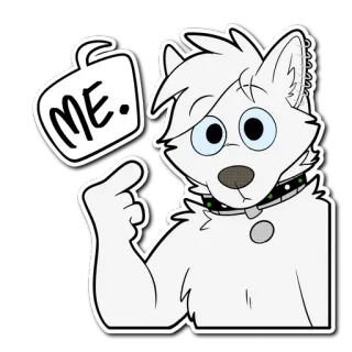 👉 ME. furry, hond, antropomorf, dier, schattig, illustratie telegram sticker