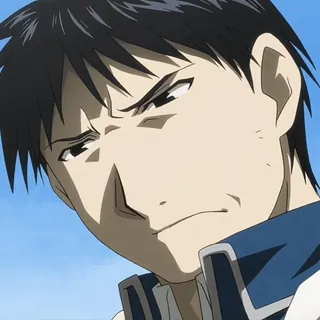 💙 Maes Hughes Fullmetal Alchemist Maes Hughes, Fullmetal Alchemist, anime, serious, stare, manga, character telegram sticker