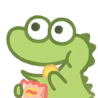 🍉 cartoon, cute, animal, reptile, dinosaur, crocodile, snack, chips telegram sticker