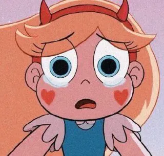 😢 Star Butterfly Star vs. the Forces of Evil desenho animado, chorando, triste, chifres de diabo, personagem, fofo, emocional whatsapp sticker
