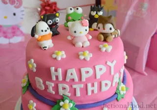 🍰 Hello Kitty HAPPY BIRTHDAY Hello Kitty, cake, birthday, Sanrio, kawaii, cute, party, food telegram sticker