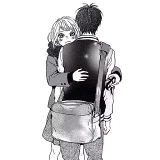 ☹ anime, manga, couple, hug, school, romance, teen telegram sticker