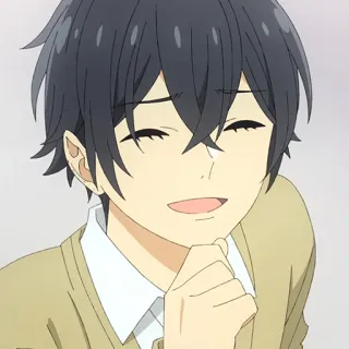 📚 anime, smiling, cute, portrait, horimiya telegram sticker