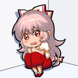 😰 Аниме, Чиби, Кавай, Touhou Project, Грустно, Угол, Милый telegram sticker