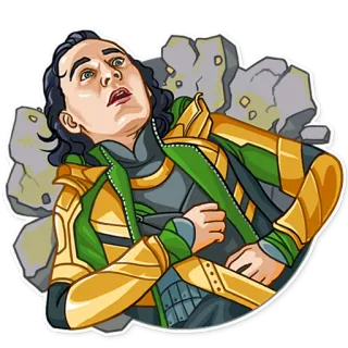 😵 Loki Loki, Marvel, Superhéroe, Personaje, Tom Hiddleston, Villano, Dios telegram sticker