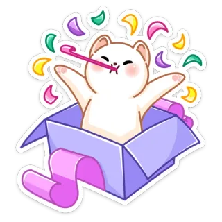 🥳 медведь, вечеринка, день рождения, праздник, конфетти, милый telegram sticker