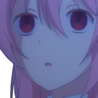 😧 Yuno Gasai Mirai Nikki (Future Diary) anime, yandere, rambut merah muda, mata merah, Mirai Nikki, Yuno Gasai telegram sticker