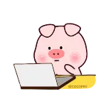 😤 cocoeyy 猪, 卡通, 可爱, 插图 telegram sticker