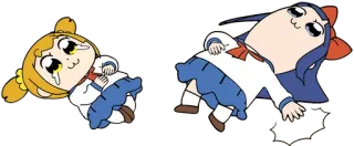 😂 Popuko and Pipimi Pop Team Epic anime, cartoon, meme, funny, Pop Team Epic, Popuko, Pipimi telegram sticker
