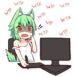 😨 WTF anime, sốc, wtf, vẽ, nghệ thuật số, máy tính, biểu cảm telegram sticker