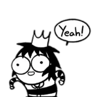 👍 Yeah! Cartone animato, Fumetto, Eccitato, Affermativo, Comic, Personaggio telegram sticker